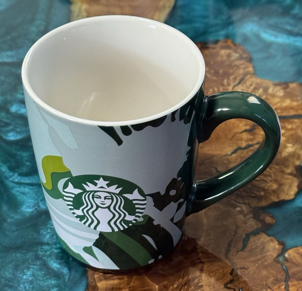 Starbucks - Green Mermaid - 10oz. Coffee Mug Cup Holiday 2021 Gift Camo -